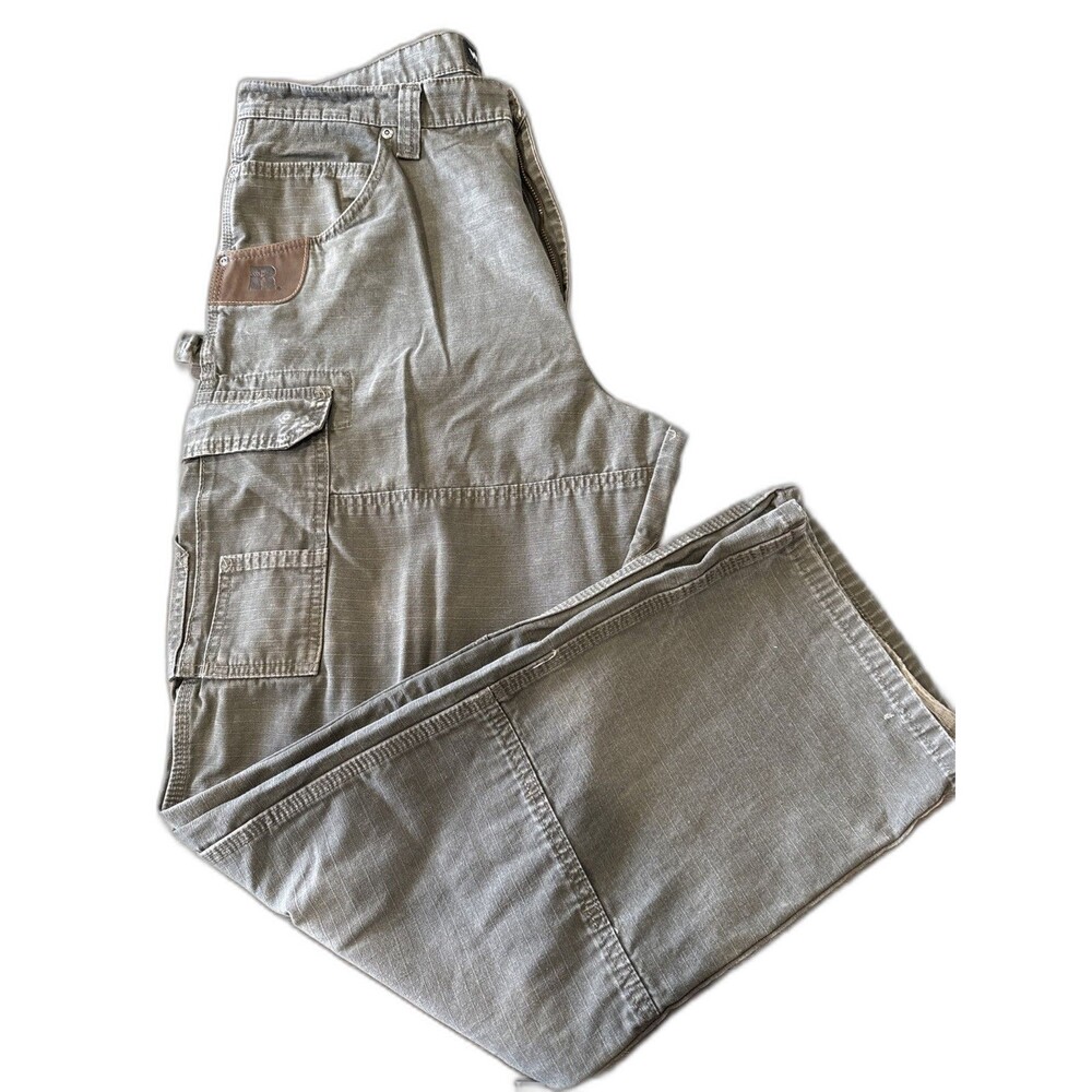 Wrangler Riggs Mens 38 x 32 Workwear Ripstop Green Relaxed Fit Pant Double knee